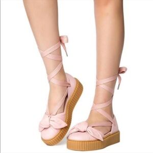 Fenty × Puma Rihanna Leather Bow Pink  shoes